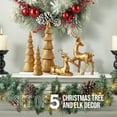 thumbnail image 2 of Ayieyill 5PCS Tree and Reindeer Decoration, Christmas Tree Reindeer Figurines, Christmas Decortion Indoor (Rose Gold), 2 of 6