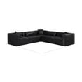 thumbnail image 3 of Meridian Furniture Cube Black Vegan Leather 5-Pc. L-Shaped Modular Sectional, 3 of 10
