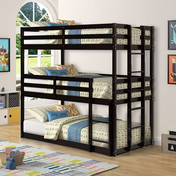 Soges Triple Bunk Bed Twin Over, Pay Weekly Triple Bunk Beds No Credit Check