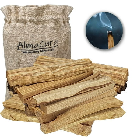 

AlmaCura Palo Santo Sticks 7 oz (200gr) Higher Resine Organic Certified from Peru (NOT Ecuador). Ethically Sustainably Harvested. Protection Meditation Relief Spiritual Cleansing Healing (200g)