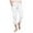 White I, variant on AKAFMK Linen Shorts for Women Knee Length Bermuda Shorts Drawstring Elastic Waist Summer Casual Gym Shorts with Pockets