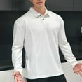 thumbnail image 4 of Mens Shirts Under $10 Mens Spring Fall Shirt Casual Stand Collar Long Sleeve T-Shirt Fashion Loose Solid Color Tops Daily Clothing, 4 of 6