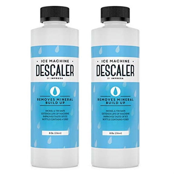 2-Pack Ice Machine Cleaner/Descaler - 8 Total Uses (4 Uses Per Bottle) - Compatible with Scotsman, Manitowoc, Opal and many others (Ice Maker Cleaner/Icemaker Cleaner)