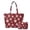 Burgundy Snowflake, variant on Red Christmas Lights Padded Shoulder Tote Bag Set for Women, with Matching Small Cosmetic Pouch, Zipper Closure Large Capacity Handbag for Holiday Shopping & Daily Use