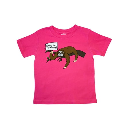 

Inktastic Save Our Rain Forest with Cute Sloth on Tree Branch Gift Toddler Boy or Toddler Girl T-Shirt