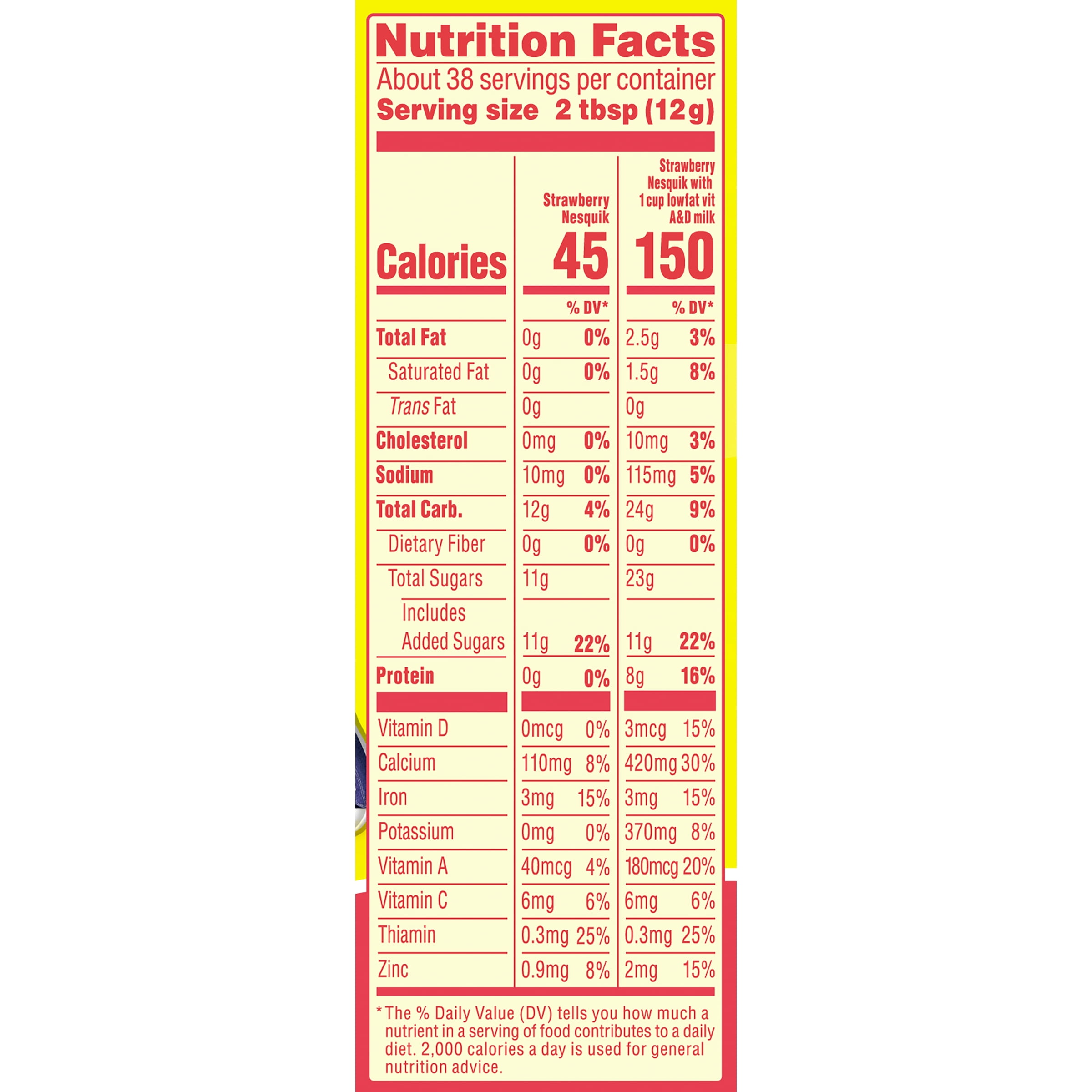 NESQUIK Strawberry Powder 1 lb. Tub