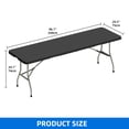 thumbnail image 3 of DEXTRUS Table de Pique-Nique Pliant de 8 Pi avec Poignée de Transport, Mobilier de Patio en Résine, Noir, 3 of 10