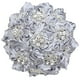 thumbnail image 1 of XmhyTop Ramo de novia para boda, dama de honor, rosa de satén, perlas artificiales, cintas de satén, ramo de flores para boda, gris, 1 of 5