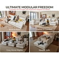 thumbnail image 3 of BEDEEP 124.8'' Modular Sectional Sofa with Storage Ottoman, L Shaped Chenille Cloud Couch, Convertible 4-Seater Sofa with Chaise for Living Room, White, 3 of 9
