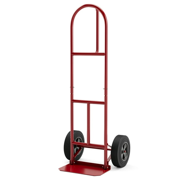 Gymax Heavy Duty Hand Truck Trolley 660lbs Capacity Dolly Cart w/ Foldable Nose Plate Red