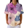 thumbnail image 2 of Plus Size Women Waffle Knit Fall Tops Hawaiian Button Down Shirts for Women Polo Shirts Long Sleeve V Neck Loose Fit Tun, 2 of 5