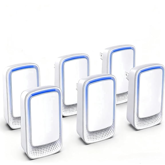 Mini Plug-in Ionizer, Filterless Portable Negative Ion Generator for Pet Room, Bedroom, Kitchen & Toilet 280 Sq ft, 6-Pack White