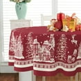 thumbnail image 2 of Oval Christmas Tablecloth 60 x 102 In,Christmas Tree Elk Santa Snowflake Red Christmas Tablecloth,Polyester Waterproof Wrinkle Resistant Durable Table cloth for Holiday,Kitchen,Winter and Home Decor, 2 of 6
