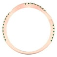 thumbnail image 5 of 0.16 ctw Wedding Band for Women - 14K Rose Gold Simulated Emerald Stackable Eternity Ring, 5 of 6