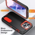 thumbnail image 4 of JTCASES Compatible with iPhone 14 Pro Case Heavy Duty Protective Rugged Phone Case, Full Body Anti-dust Shockproof Drop Proof Armor Durable Cover Case for iPhone 14 Pro 6.1 inch, Black/Orange, 4 of 10
