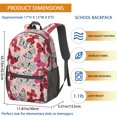 thumbnail image 3 of Butterfly and Red White Pattern 17" School Backpacks for Teens,Waterproof Oxford Fabric,S-Shape Padded Straps for School,Travel,Hiking,Camping, 3 of 6