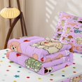 thumbnail image 5 of Manfei Cartoon Dog Print Zipper Full Size Comforter Sets with Fitted Sheet and 2 Pillowcases, Spring Groovy Daisy Zipper Bedding Set, Lavender, Polkadot Reversible, 4 Pieces, 5 of 7