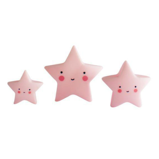 Set de 3 miniestrellas decorativas Little Lovely Company, color rosa