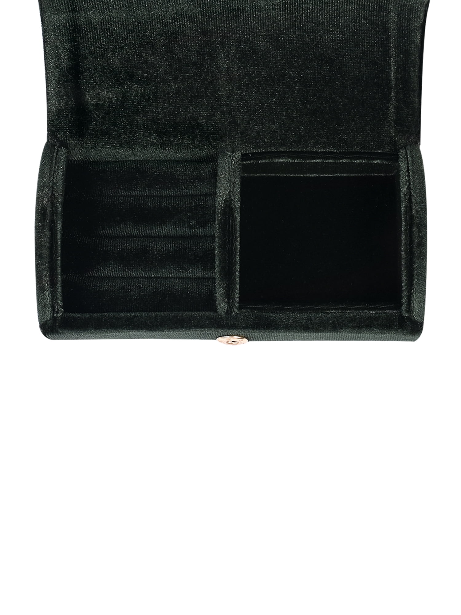 Scenario Women's Curved Faux Velvet Jewelry Organizer, Green