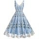 thumbnail image 3 of Vestido Sexy para las Mujeres Retro Bordado Impresión Camisola Estilo de Cintura Alta, Poliéster Ligero para Uso Versátil Diario Y de Fiesta, 3 of 3