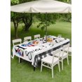 thumbnail image 4 of Outdoor Tablecloth with Umbrella Hole for Patio/Picnic/Party/Camping, 250th Anniversary Waterproof Table Cloth Rectangle Table Cover Washable, Home Sweet Black Plaid 4th of July (60"x 102"), 4 of 9