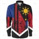 thumbnail image 1 of Camisas de manga larga con estampado 3D de Filipinas, talla pequeña, estampados tribales de Filipinas, blusas y camisas gráficas para hombre, 1 of 6