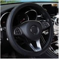 thumbnail image 1 of Ainf Car Steering Wheel Cover Universal Microfiber PU Leather Elastic 15 Inch Stitching Color Anti Slip Steering Wheel Protector Car Interior Protection Accessories For Men Women Black, 1 of 9