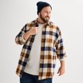 thumbnail image 4 of Big & Tall Sonoma Goods For Life® Long Sleeve Flannel Shirt Color: Ivory Navy Plaid Size: 6XB, 4 of 4