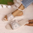 thumbnail image 4 of Clearance under 10 Clear Sandals for Women, Women's Fashion Casual Rhinestone Versatile Spring And Summer New Thick-Soled Round-Toed Breathable Sandals, 4 of 9