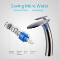 thumbnail image 3 of Wovier Brushed Nickel Waterfall Bathroom Sink Faucet with Supply Hose,Single Handle Single Hole Vessel Lavatory Faucet,Slanted Body Basin Mixer Tap Tall Body Commercial, 3 of 7
