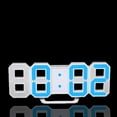 thumbnail image 4 of Reloj de pared DYNWAVEMX LED 3D despertador digital Blanco Azul, 4 of 8