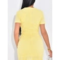thumbnail image 4 of Women'S Dress Short Sleeve Elegant Wedding Cocktail Bodycon Midi Fishtail Dresses Yellow S, 4 of 5