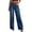 30# Royal Blue, variant on Cyglowse Women's Plus Size Wide Leg Jeans Elastic High Waist Stretchy Distressed Hem Denim Pants with Pockets Black S