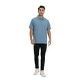 thumbnail image 5 of Zfeel Breathable Polyester Polo for Men, Short Sleeve Collared Classic Polo Shirt, Steel Blue, 3XL, 5 of 6