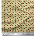 thumbnail image 1 of Soimoi Satin Silk Fabric Dot,Floral & Strawberry Fruits Print Fabric by The Yard 42 Inch Wide, 1 of 1