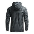 thumbnail image 3 of BXINGOHAI Rain Jackets for Men Zip Up Long Sleeve Hooded Lightweight Waterproof Windbreakers Coats 2024 Fashion Clothes With Pockets Today Deals Dark Gray,XXXXXL, 3 of 5