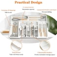 thumbnail image 6 of DQQKMM 22"x19" Larger Cutlery Drawer Organiser,Expandable Drawer Organizer with 9 Compartments, 3-sided Cutlery Organiser, Adjustable Cutlery Tray,utensil drawer organiser for Spoons (white), 6 of 9