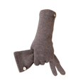 thumbnail image 4 of GPOECD Gloves for Women Women Solid Thermal Warm Finger Mobile Phone Long Knitted Gloves, 4 of 4