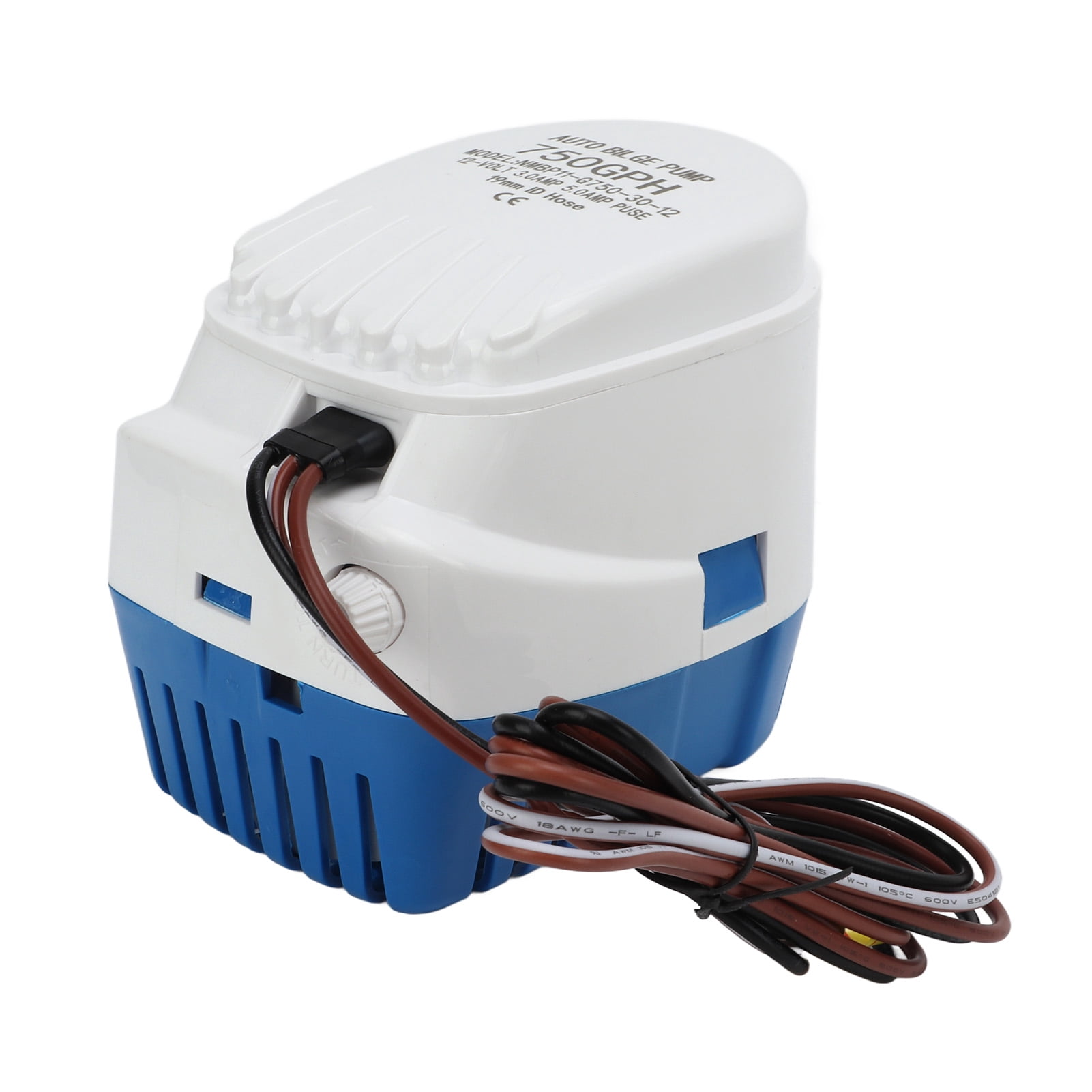 Pompe à Eau Blige 12V Pompe de Cale électrique Sortie de Tuyau 3/4 Po 500 GPH Turbine électrique Semi-ouverte pour Bateau Marine RV