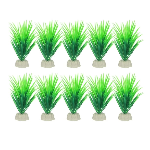 Uxcell Plantas Artificiales para Acuario, 10 Pcs Decoraciones para Acuarios (Hierba de Agua)