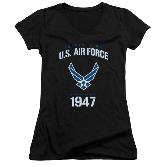 Air Force Property Of Junior Women's T-Shirt V-Neck Black
