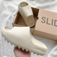 thumbnail image 1 of Plus Size 36-45 Summer Slides Breathable Cool Beach Sandals Flip Flops Fish Mouth Slippers Lightweight Bone White, 1 of 5