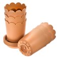 thumbnail image 1 of Maceta de Plástico Amarillo 3.5 Pulgadas Kit 6 Paquete con Platillo para Jardinería Interior Exterior, 1 of 7
