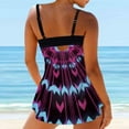 thumbnail image 3 of Women Plus Size Print Strappy Back Tankini Set Two Piece Swimsuits Swimdress, 3 of 9