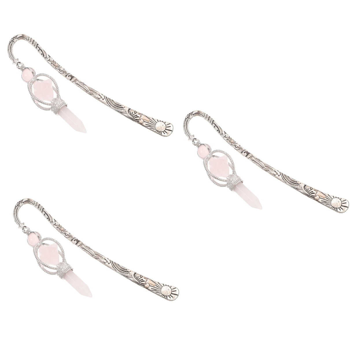 WORGEOUS 3 pcs  Creative Crystal Craft Bookmark Unique Bookmark Pendant Book Reading Tag