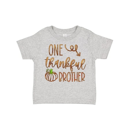 

Inktastic One Thankful Brother Thanksgiving Design with Pumpkin Gift Toddler Boy Girl T-Shirt