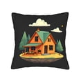 thumbnail image 4 of Set of 2 18x18in Throw Pillow Covers - Whimsical Orange House & Green Roof Design Perfect for Couch Bed or Car Decor, 4 of 8