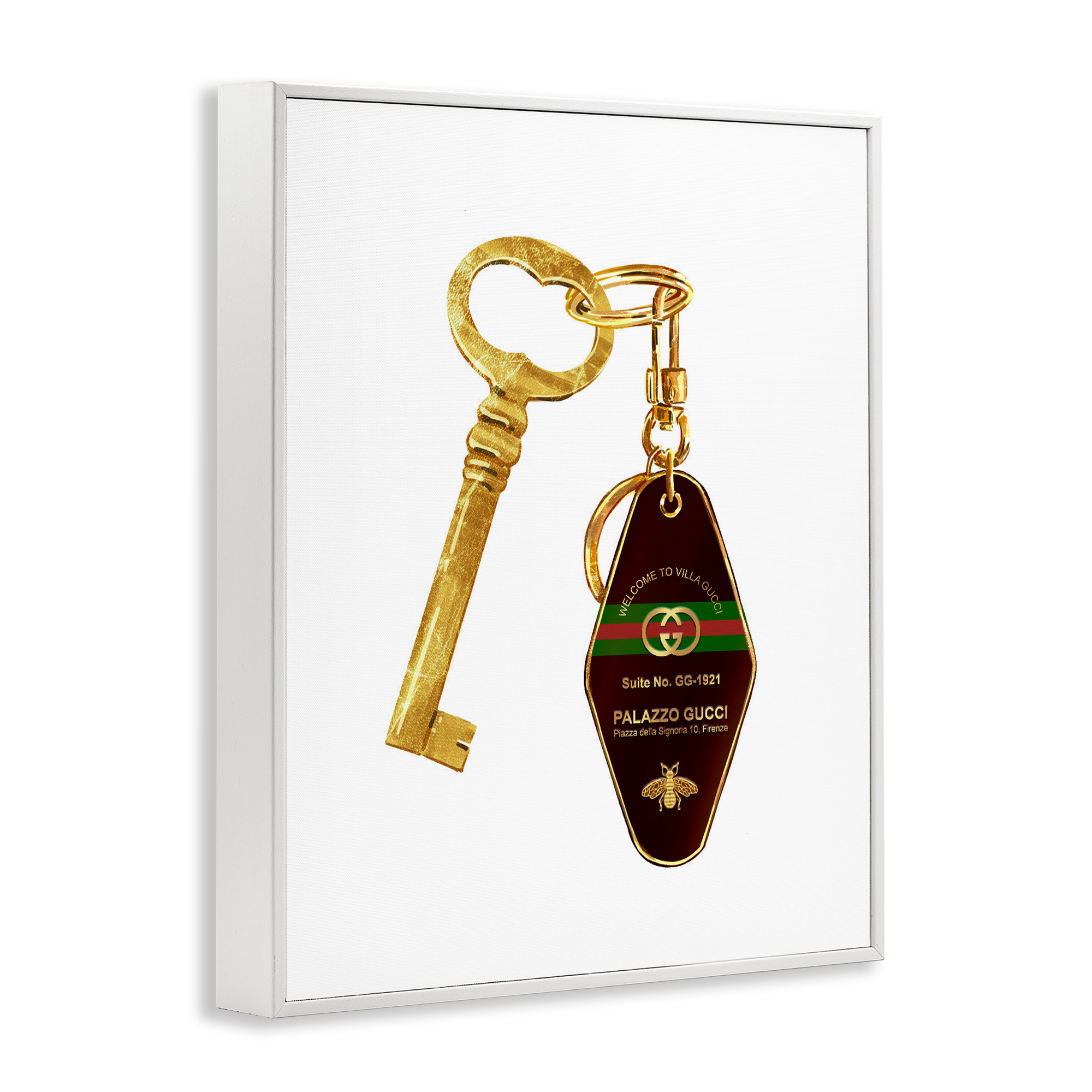 Luxury Hotel Key White Framed Giclee Art, design by Ziwei Li