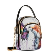Shoulder Handbag Women's Crossbody Handbags 5.91x3.15x8.27 Inch Bank Card Bag Cash Bag Key Bag Fox Kiss Colorful Butterflies