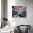 thumbnail image 3 of PIKWEEK  Xmas Canvas Print - Christmas Trees and Cardinals - Snowy Day in the Woods Holiday Scene, 3 of 4